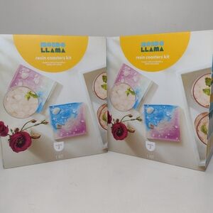Mondo Llama Resin Coasters Kit - Pink & Blue Set Of 2